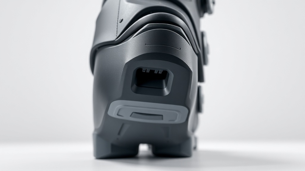 스키 부츠의 텅(Tongue) 부분이 정강이 압력에 의해 휘어지며 에너지를 전달하는 메커니즘 이미지